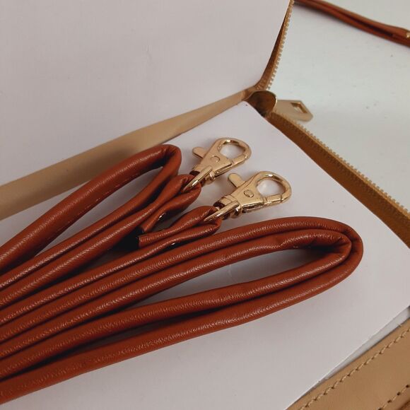 Melodie Cecile M.C. Orange Crossbody Wallet Croc Print Skin Leather Zip Around - Picture 5 of 16